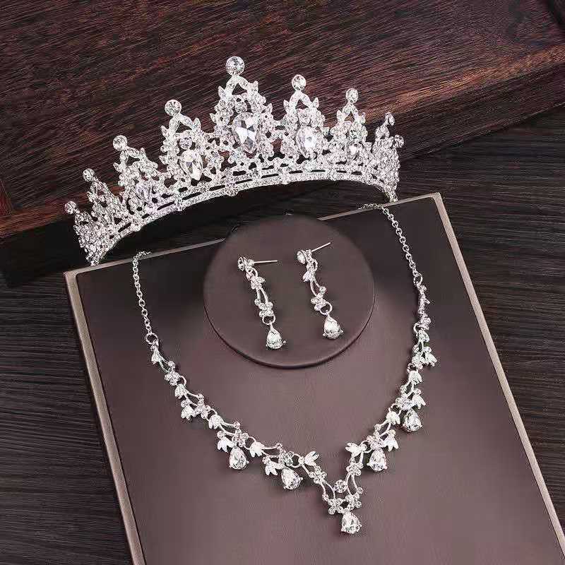 Bridal Rhinestone Crown Necklace Set Wedding Accessories By Sapphire Haven