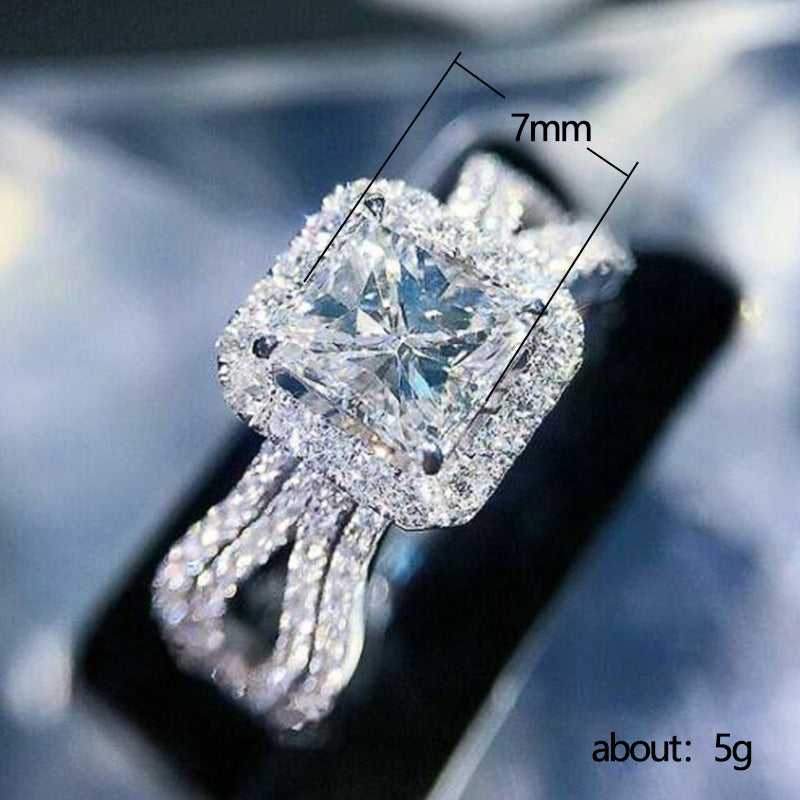 Diamond Zircon Engagement Ring By Sapphire Haven