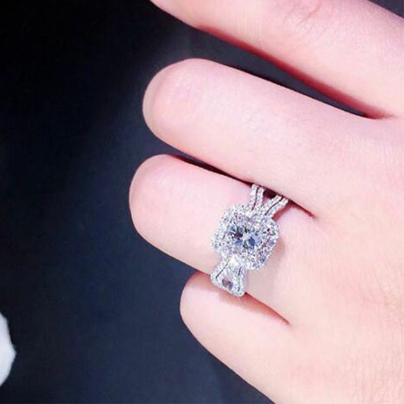 Diamond Zircon Engagement Ring By Sapphire Haven