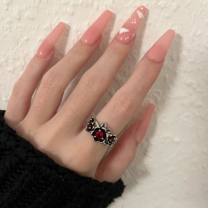 Women's Fashion Retro Red Zircon Ring By Sapphire Haven