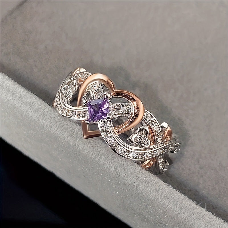Women's Simple Heart-shaped Zircon Ring By Sapphire Haven